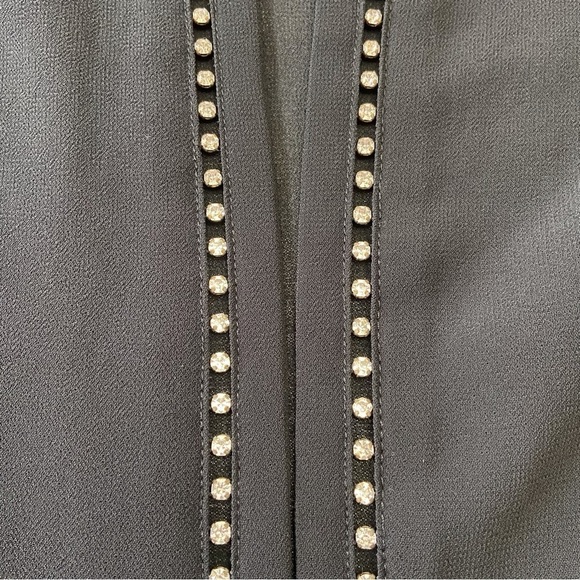 Frank Lyman black sheer blaser/cardigan/vest Incrusted crystal lightweight Large - Picture 6 of 14